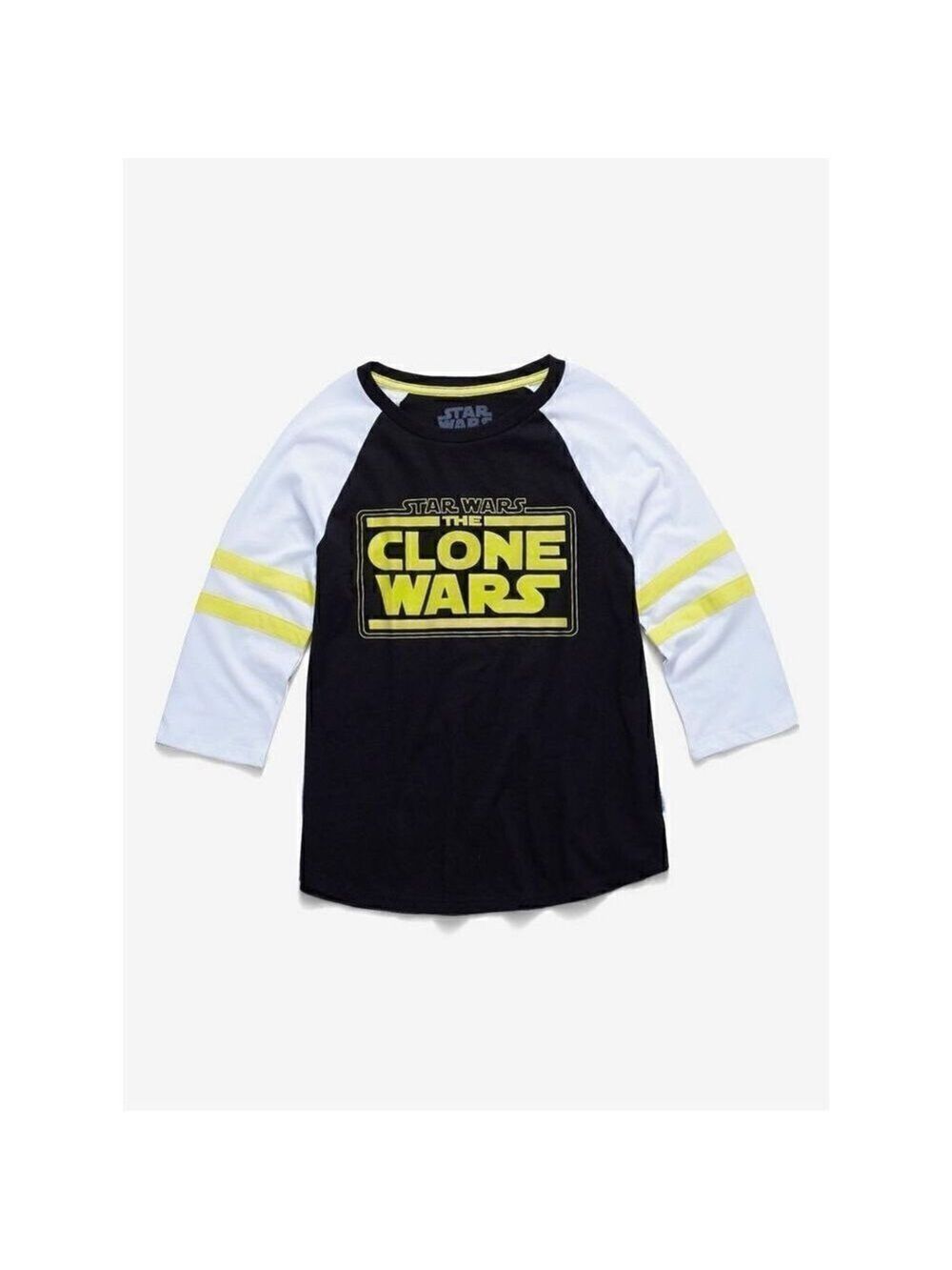 Star Wars: The Clone Wars Striped Sleeve Women's Raglan T-Shirt (Small)